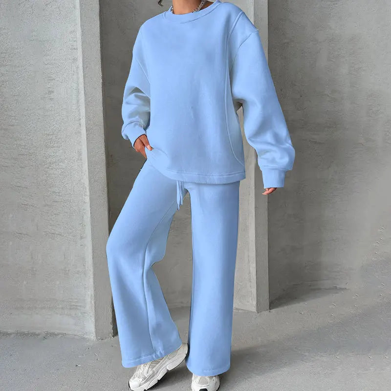 GRACIE – ROUND NECK TOP & WIDE LEG PANTS SET