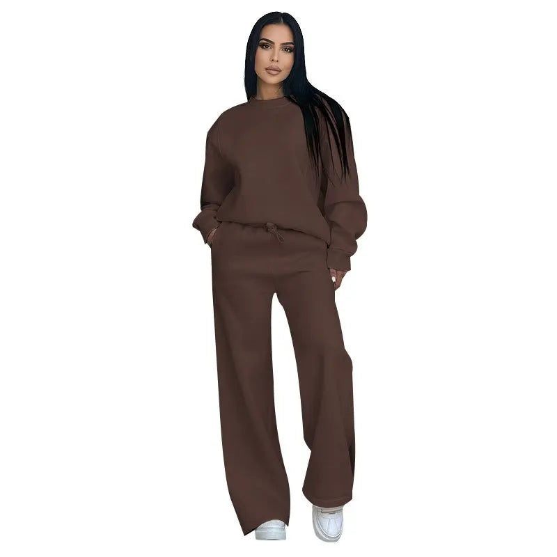 GRACIE – ROUND NECK TOP & WIDE LEG PANTS SET