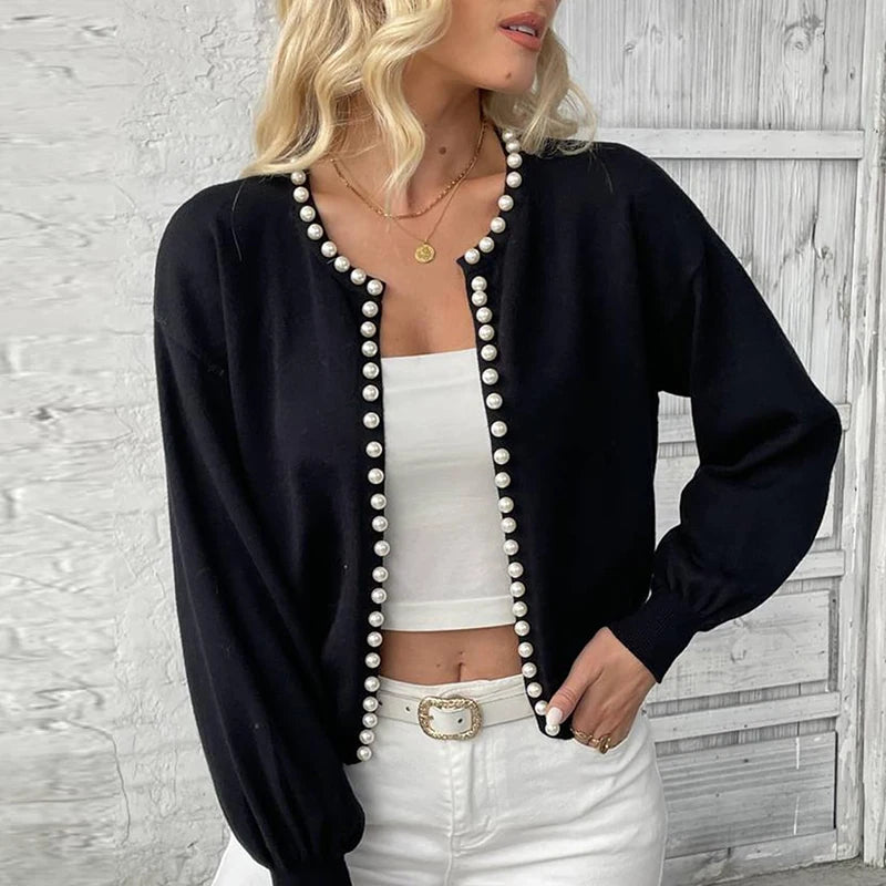 OLIVIA – PEARL DETAIL KNIT SWEATER & CARDIGAN