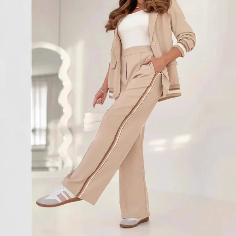VIOLA – WIDE LEG PANTS & BUTTON COAT SET