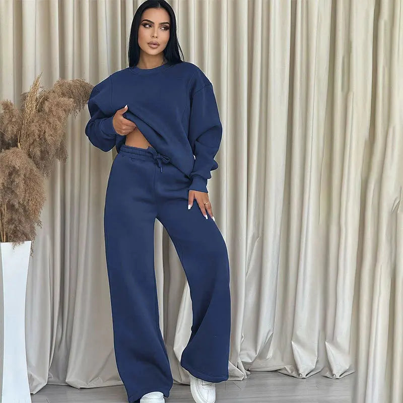 GRACIE – ROUND NECK TOP & WIDE LEG PANTS SET