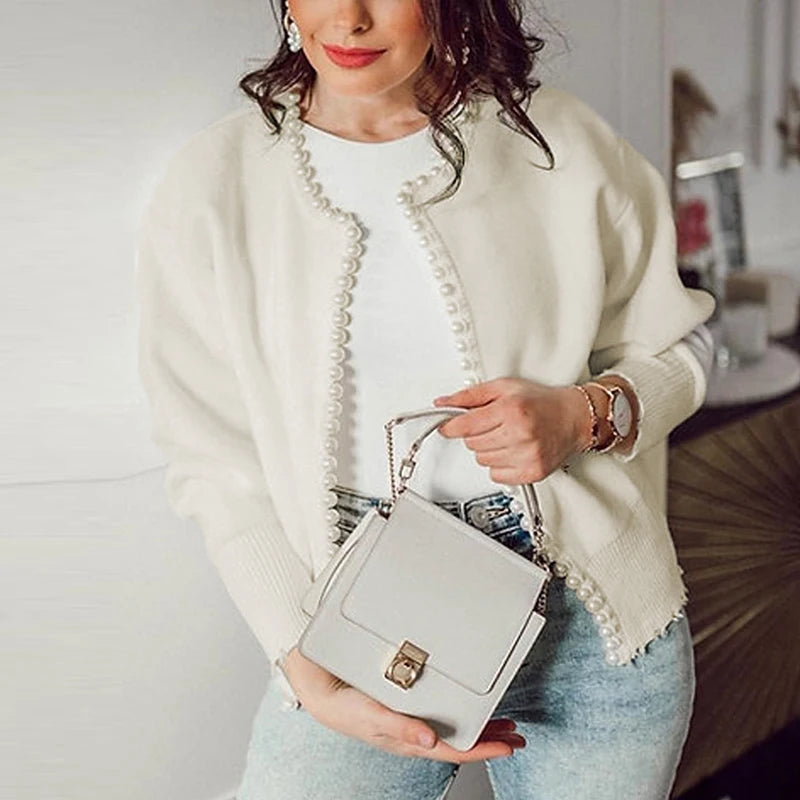 OLIVIA – PEARL DETAIL KNIT SWEATER & CARDIGAN