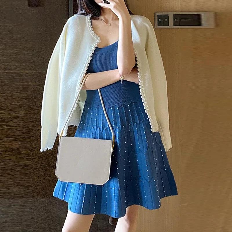 OLIVIA – PEARL DETAIL KNIT SWEATER & CARDIGAN