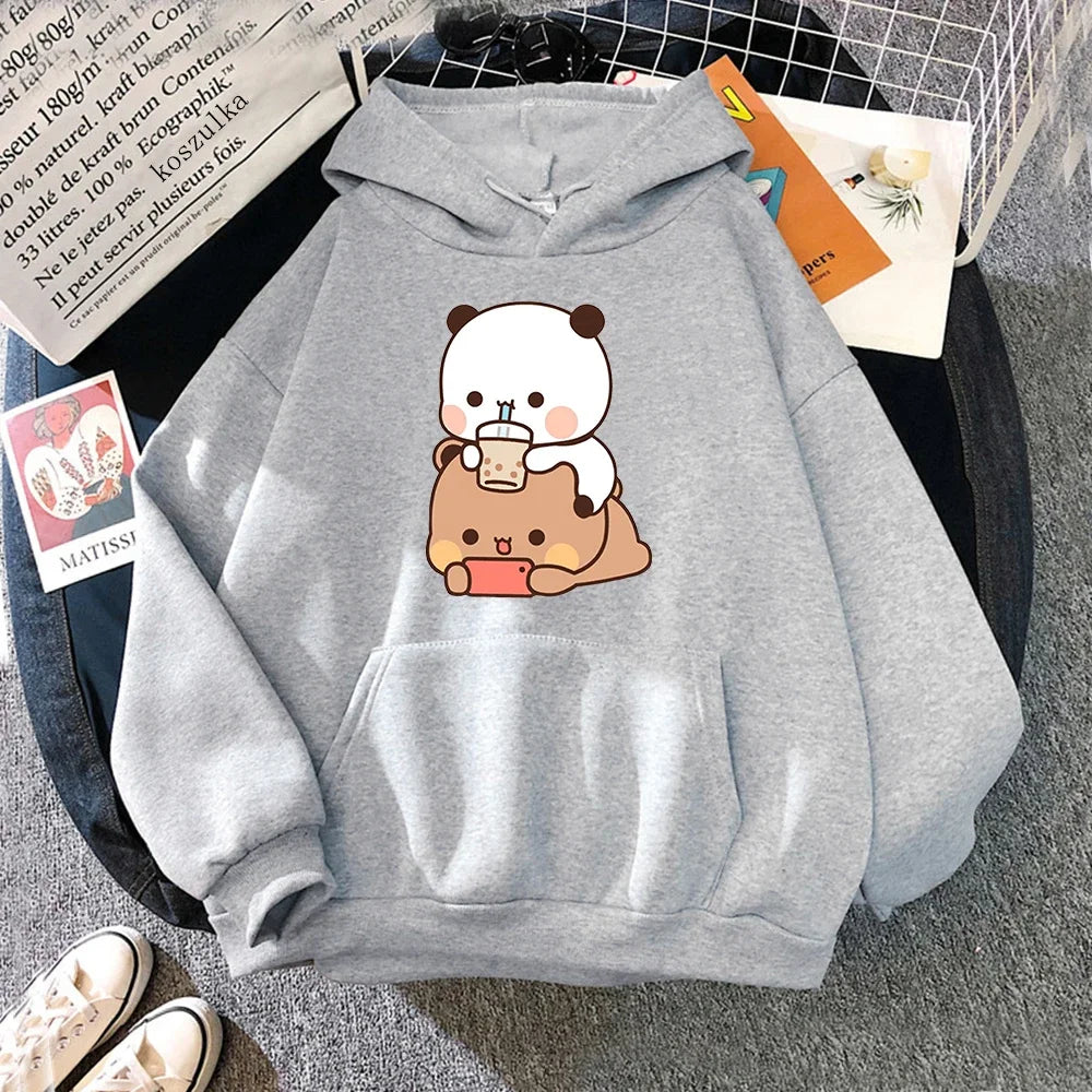 HAYLEY – BUBBLE TEA PRINT HOODIE & LOOSE SWEATSHIRT