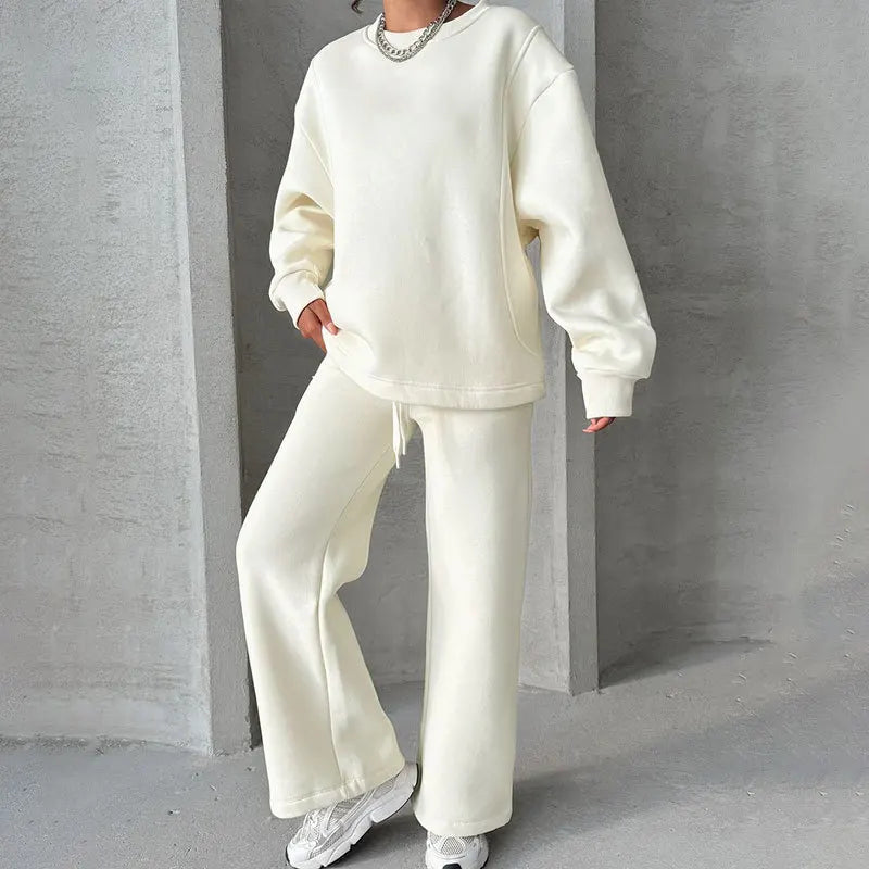 GRACIE – ROUND NECK TOP & WIDE LEG PANTS SET