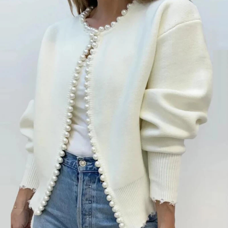 OLIVIA – PEARL DETAIL KNIT SWEATER & CARDIGAN