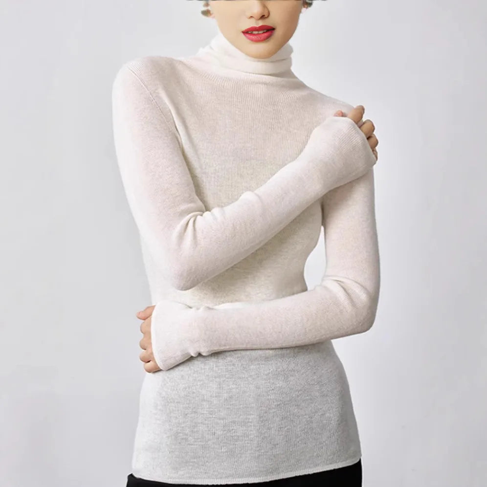 HANNAH – WOOLEN KNIT TOP & HIGH COLLAR SHIRT
